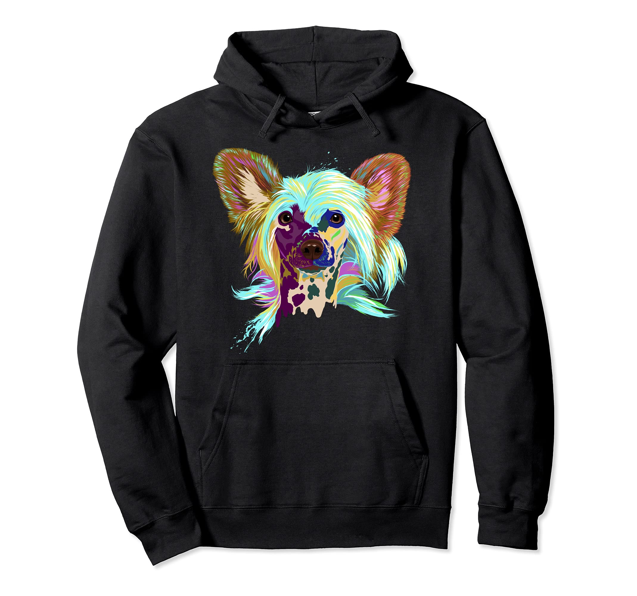 Colourful Dog Chinese Crested Pullover Hoodie