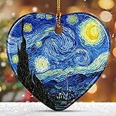 Christmas Tree Ornaments, Heart-Shaped Starry Night Art Ornament - Starry Night Style Christmas Decoration - Classic Art Christmas Tree Ornament 2026