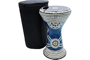 The 18 '' Sombaty Horizon Zaza Percussion Egyptian Style Darbuka With 9'' Drum Head (Liquid Blue-9'')