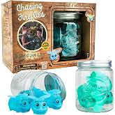 Toysmith Chasing Fireflies Light Up Bug Catching Game Indoor Outdoor | Includes 2 Jars, 10 Glowing Insects, Batteries, Shine &amp; Seek Activity Movement, Teamwork, Parties, Sleepovers, Ages 3+