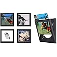 Show and Listen Album Cover Display Frame, Flip Frame Displays Vinyl Records (Four Pack, Black)