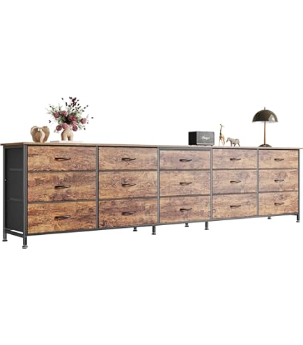 long dresser under 200 Sikaic 55.1 Inches Dresser with 10 Storage Drawers White