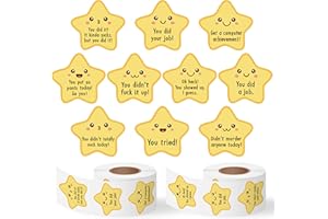 A1diee Gold Star Inspirational Stickers - 1000Pcs Incentive Phrase Cute Cartoon Self-Adhesive Decals, Funny Gold Star Coworke
