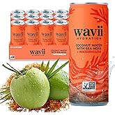 Wavii Hydration Organic Coconut Water with Organic Sea Moss plus Watermelon, 11 fl oz Cans, Pack of 12 – Clean Refreshing Hydration with Naturally Occurring Electrolytes, No Added Sugar, Non-GMO