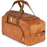 Berliner Bags Vintage Genuine Leather Duffle Denver M for Travel or the Gym, Weekender Bag, Overnight Bag for Men and Women - Brown