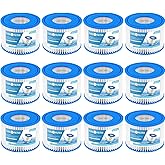 isinlive 12 Pack Type VI Hot Tub Filter and SPA Filter Replacement for Lay-Z Spa Filter, Intex, Coleman SaluSpa Hot Tub Filter 90352E, 58323E, 58324, Swimming Pool Pump Filter Cartridge