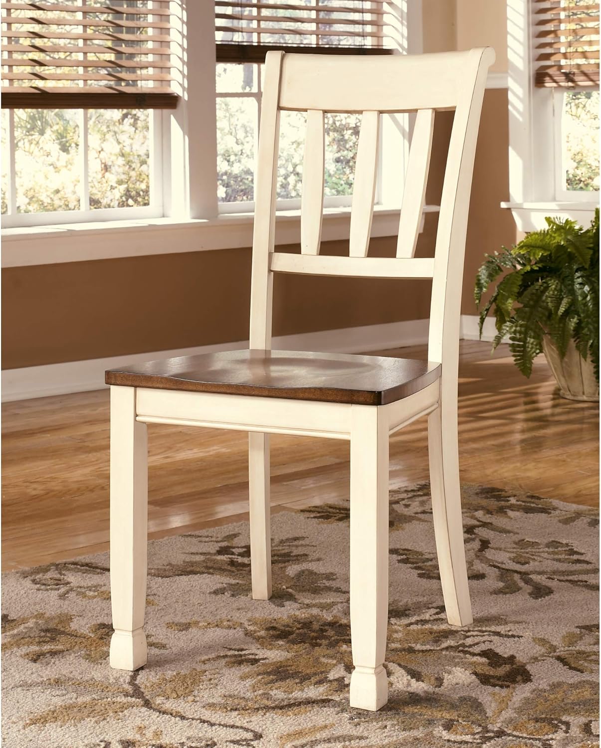 Signature Design by Ashley Whitesburg Dining Room Chair Set of 2, Brown/Cottage White - Chairs
