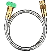 Beaulife 304 Stainless Steel Metal Garden Hose Connector 5 Feet Short Garden Water Hose Extension Extender, Drinking Water Hose Lead and BPA Free