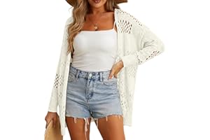 GRECERELLE 2025 Women Summer Crochet Boho Long Sleeve Lightweight Oversized Open Front Cardigan Sweaters Kimonos Tops