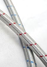 Xcel Home M8 x 1/2 BSP Flexi Tap Connectors 300mm Pair Stainless Steel Braided view 5