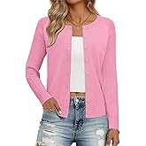 Ivicoer Women's Cardigan Sweater Button Up Cardigan Textured Sleeves Crew Neck Sweater Trendy Outfits 2026