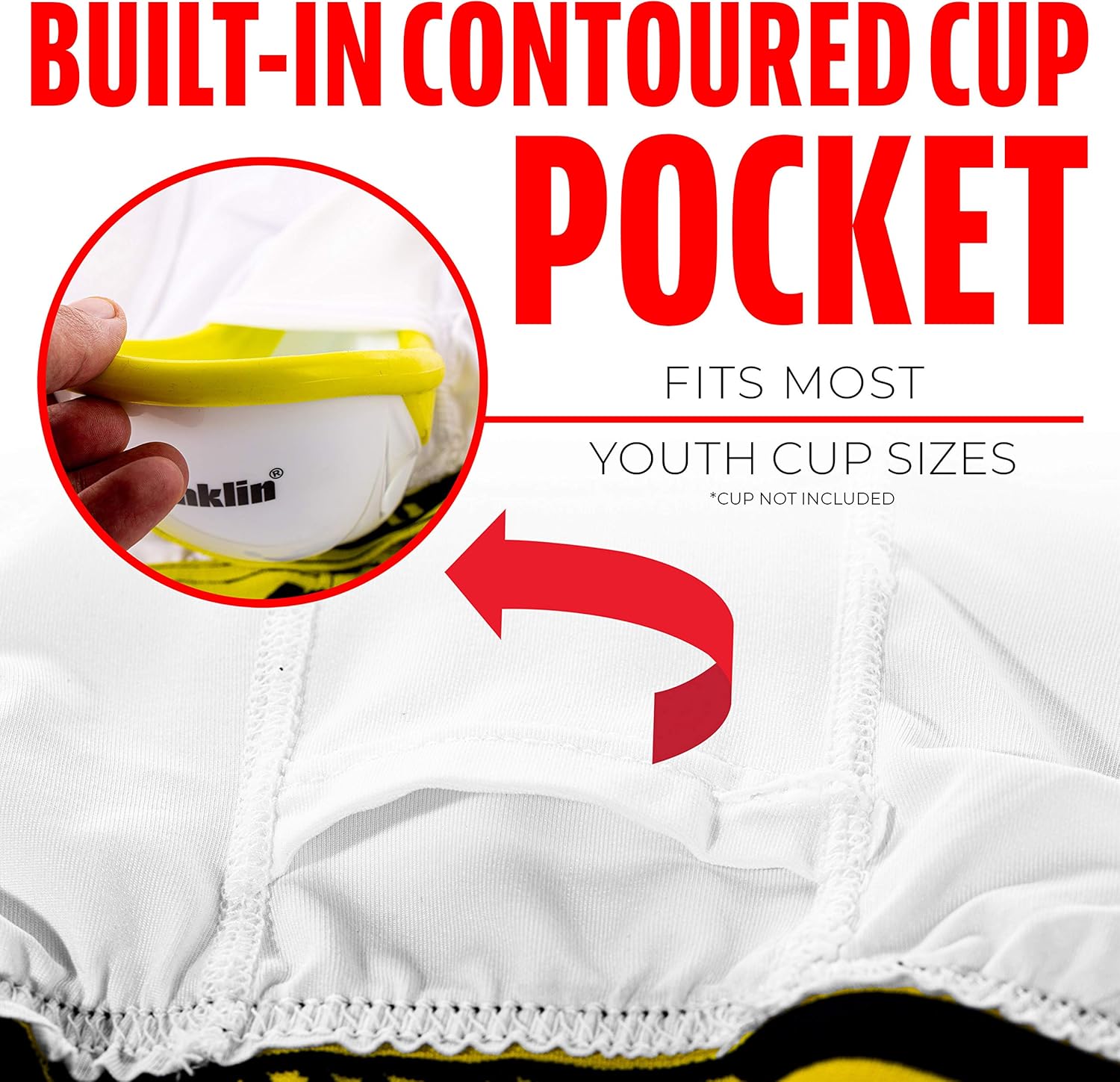 Franklin Sports-Youth Baseball Sliding Shorts - Padded Slide Shorts with Cup Holder - Compression Shorts Perfect For Baseball and Softball - Small : Clothing