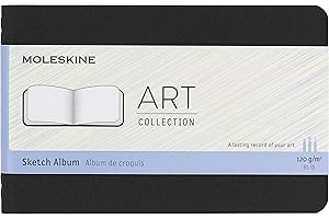 Moleskine – Album de croquis avec couverture rigide, pochette (8,9 x 14 cm) uni/vierge, noir, 72 pages