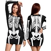 Spooktacular Creations Halloween Costume Skeleton Dress Short Women Adult | Skeleton Dress Costume Women, Adult Bones Bodysuit, Halloween Costumes for Women Adult 2026