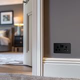 BG Electrical Evolve Double Switched Power Socket Matt Black 13A PCDMB22B view 6
