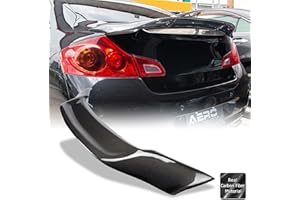 AeroBon Real Carbon Fiber Trunk Spoiler Compatible with 2007-2014 Infiniti G35, G37, G25, Q40 4-Door Sedan Spoiler (R Style)
