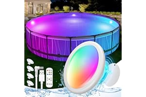Goallim Rechargeable Submersible Multicolored LED Pool Lights with Remote, IP68 Waterproof Magnetic Base, Suitable for Above and Inground Pools - 2PCS