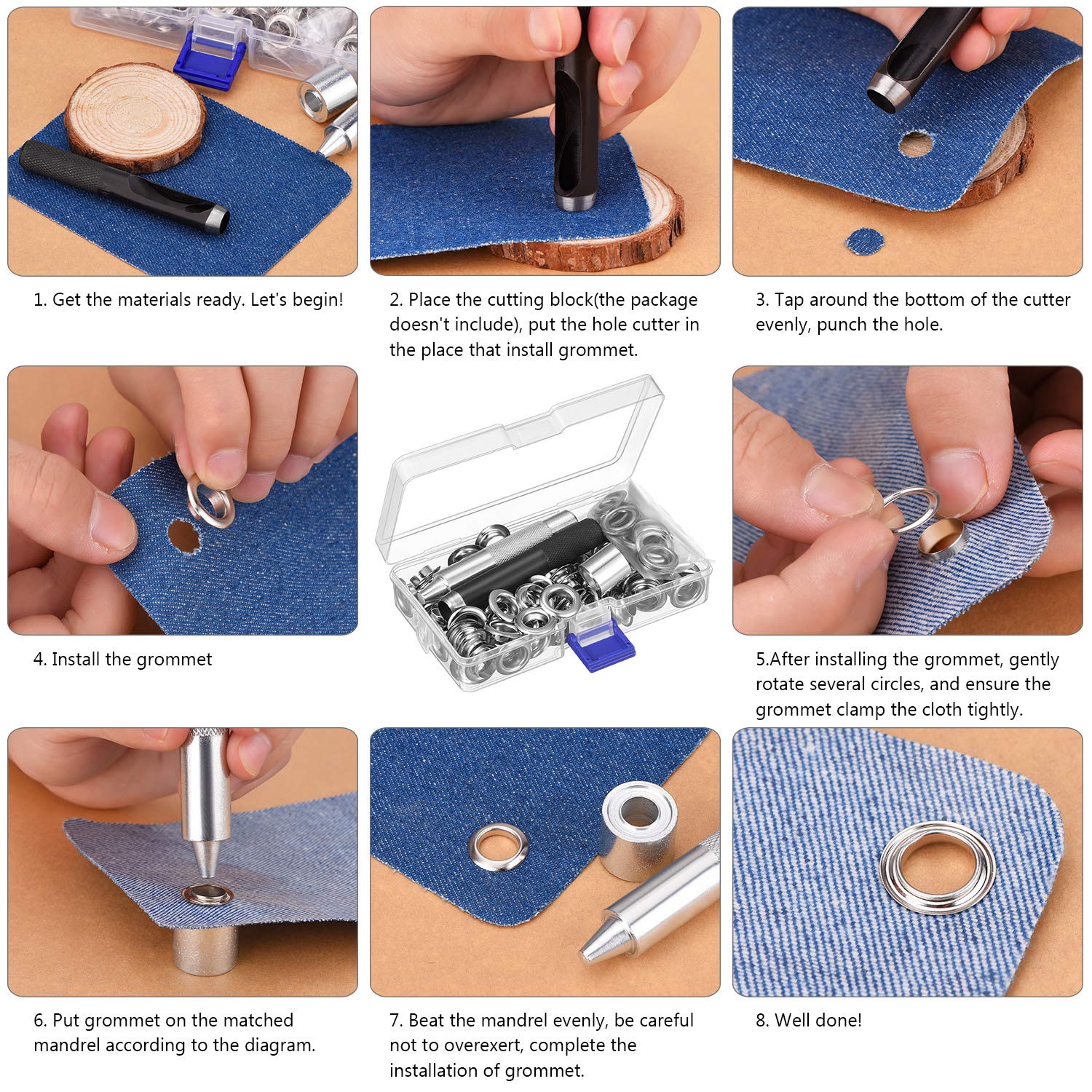 Black Friday Pangda Grommet Tool Kit Grommet Setting Tool And 100 Sets Grommets Eyelets With