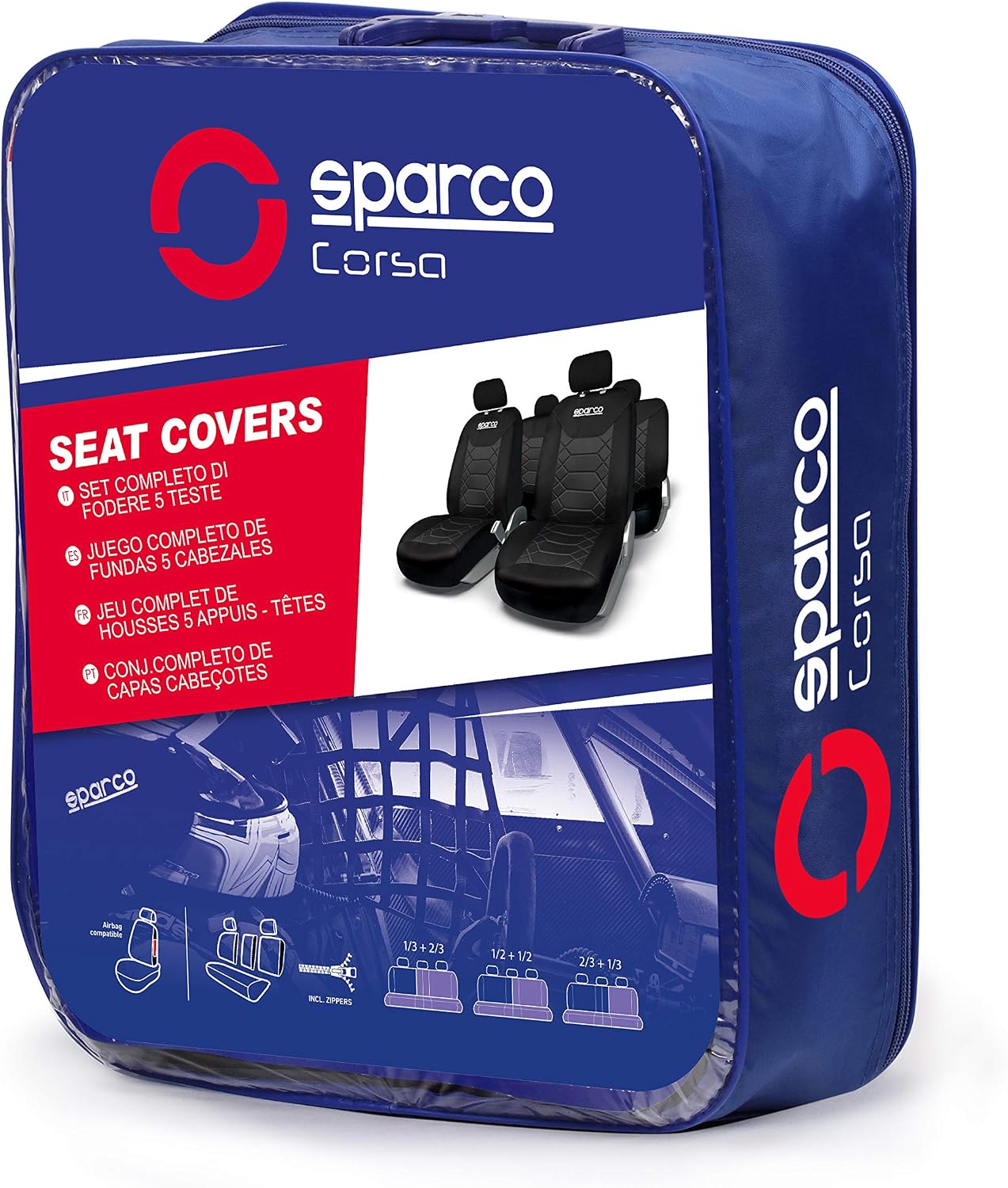 Sparco SPC1016BK Set of Covers for car seat BK Black - Image 4