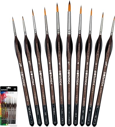DOTnTICK 10-Piece Paint Brush Set with Triangular Handles – Acrylic, Oil,