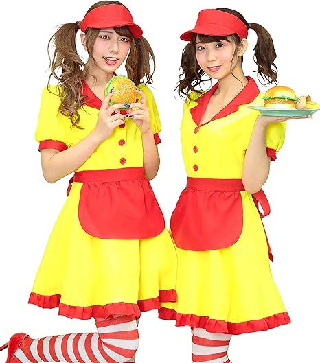 Amazon Party City コスプレ イエローウェイトレス レディース 黄 コスプレ 仮装 通販