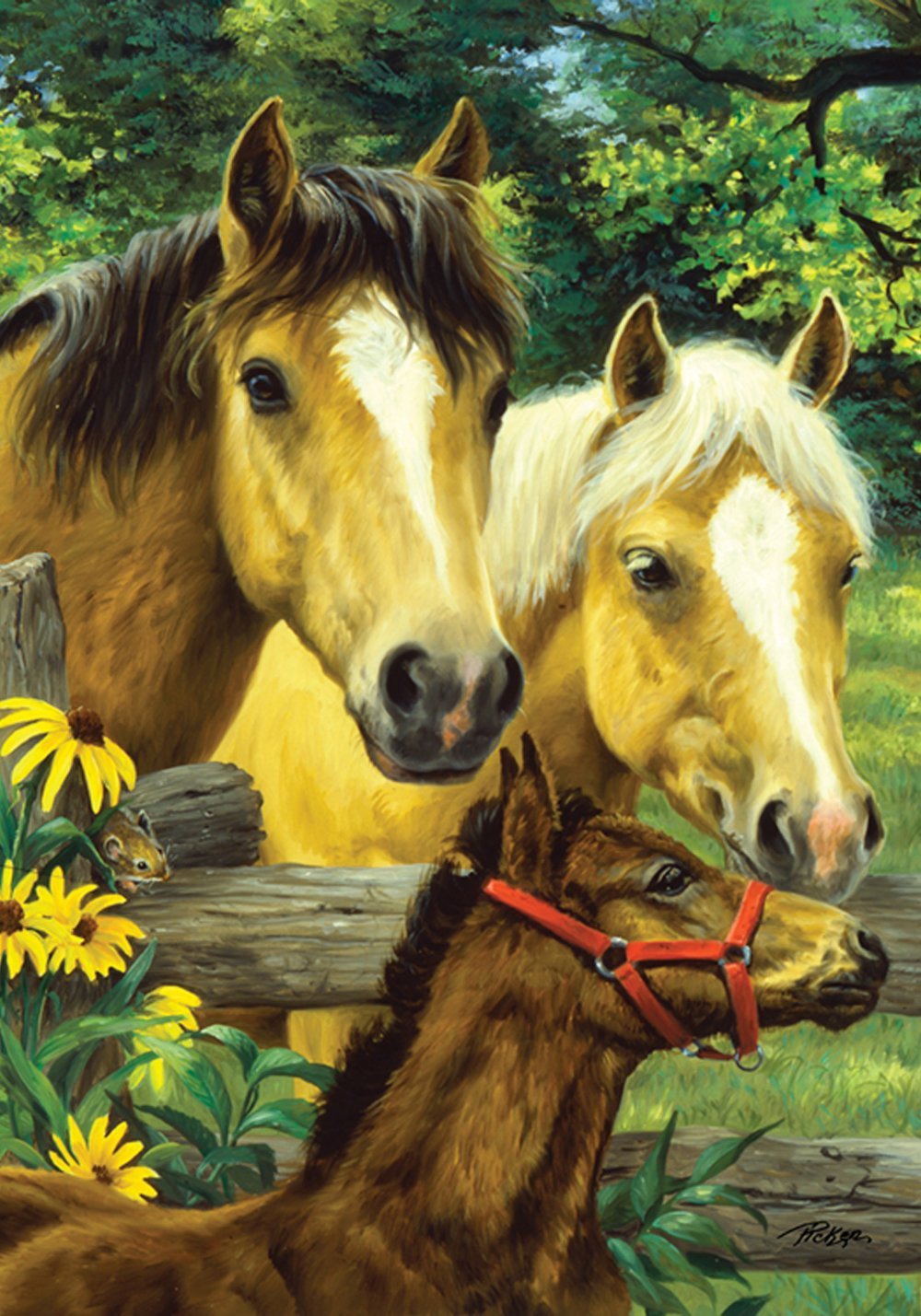 Toland Home Garden 119475 Horse Family 12.5 x 18 Inch Decorative, Garden Flag (12.5" x 18")