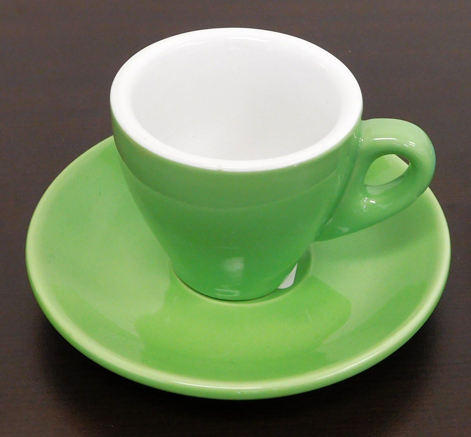 Maison Plus Stoneware Espresso Cup & Saucer, Green