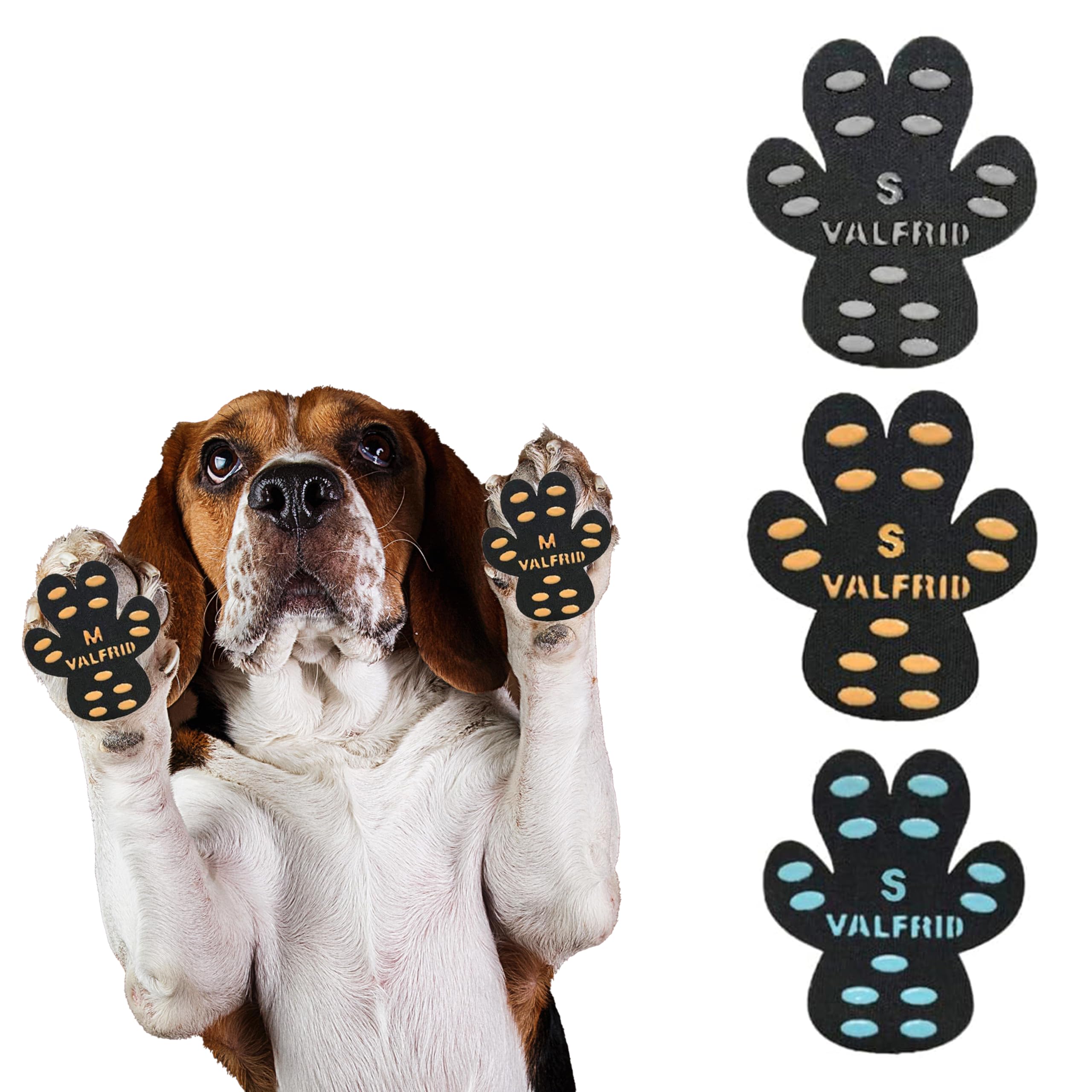 Photo 1 of ?VALFRID Dog Paw Pads for Dogs Traction,Toe Grips for Senior Dogs,Paw Stickers Strong Adhesive,Provides Traction on Slippery Hardwood Floor Multicolor M 48 Pieces