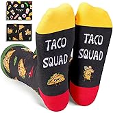 HAPPYPOP Food Socks for Men Women - Funny Burger Taco Gifts, Hot Dog Taco Socks