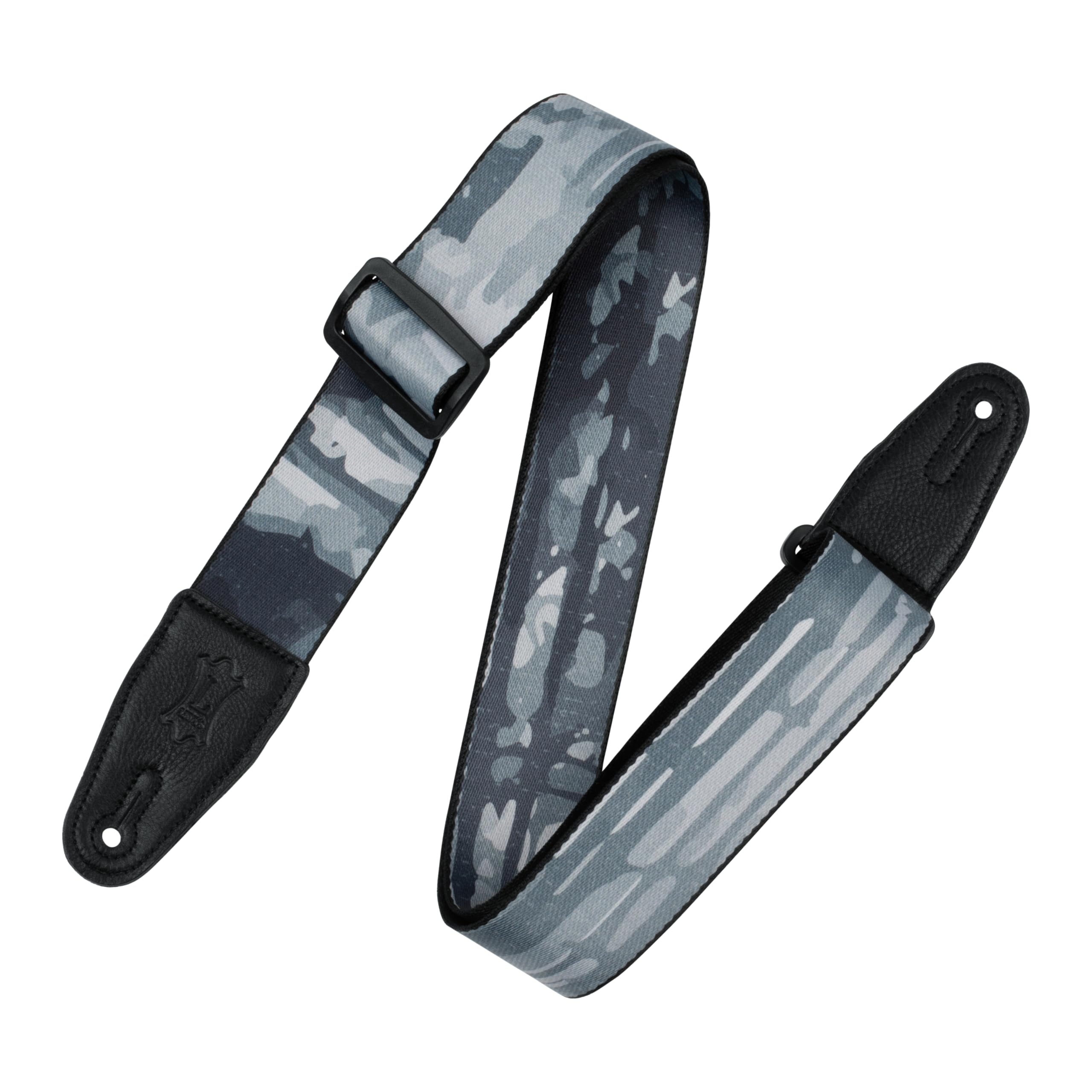 Levy's Leathers Guitar Strap MPD2-109 Prints Polyester With Leather Ends 2" - Grey Abstract Tree