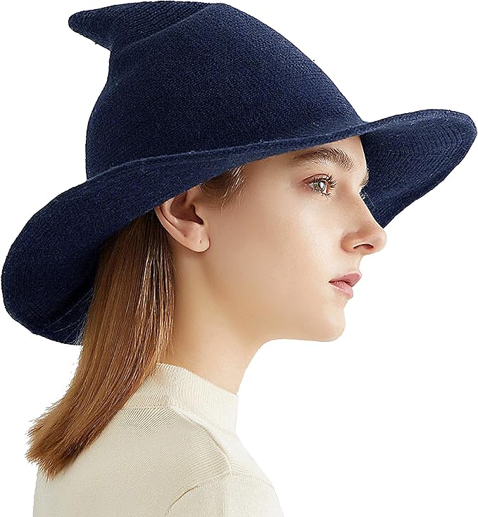 Bellady Damen Halloween Filz Hexenhut Strickwolle Hexenhut Fur Party Maskerade Cosplay Kostum Zubehor Blau Einheitsgrosse Amazon De Bekleidung