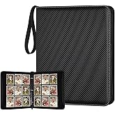 GERMUN 9 Pocket Trading Card Binder,720 Cards,40 Top-Loading Pages, Double Sided Pockets PU Cover Zipper Collection Album Fol