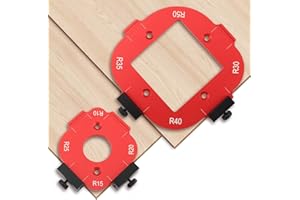 TOOKIE 2pcs Woodworking Router Corner Radius Template, Aluminum Alloy Router Corner Jigs and Templates for Woodworking, Arc Cutting Auxiliary Tool DIY Template R10/R15/R20/R25/R30/R35/R40/R50
