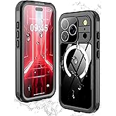 GOLDJU Magnetic for iPhone 17 Pro Case-Waterproof, Built-in Screen & Camera Protector-IP68 Underwater Full Body 16FT Military Dropproof Shockproof Case for 17 Pro 6.3''- Black