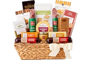 Hickory Farms Deluxe Charcuterie Meat and Cheese Gift Basket | Summer Sausage | Father's Day | Mother's Day | Easter | Christmas | Holiday | Housewarming |Care Package​