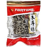 Fortune Dried Black Fungus Dried Woodear Mushroom (Shredded) 4oz. 特級木耳絲 (Pack of 3 )