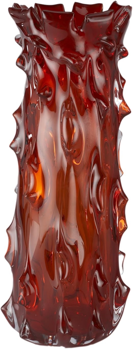 Lazy Susan Thorn Glass Vase, Red Home & Kitchen