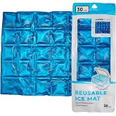 Jacent Reusable Ice Pack Mat, Flexible 30-Cube Gel Freezer Sheet for Coolers, Lunch Bags, Food Storage &amp; Outdoor Use, Jumbo 12 x 9.5 Inch