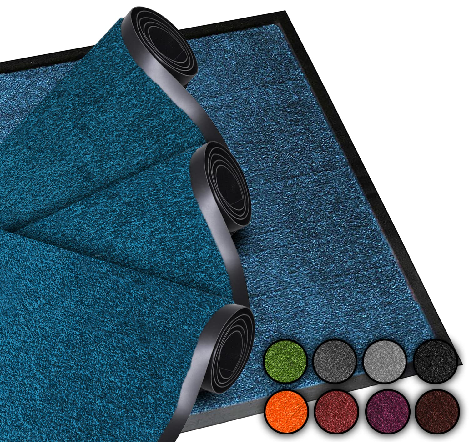 LucaHome Door Mat Entrance Home Indoor and Outdoor Door Mat | Outdoor Rug for Door Entrance Home, Washable, Padded, Non-Slip, Hallway, Kitchen, Bedroom (Blue 2 units, 40 x 60 cm)