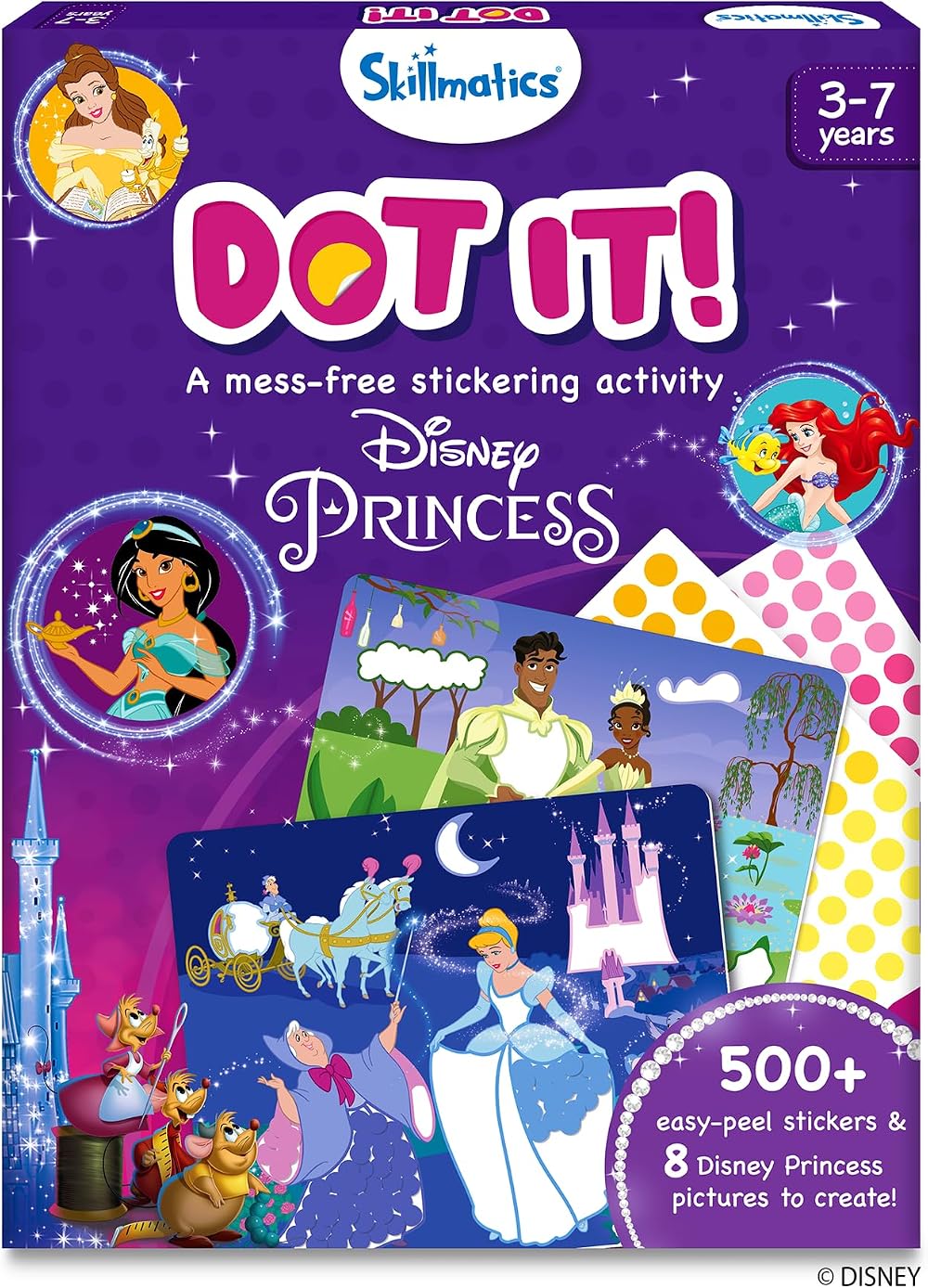 Skillmatics Dot It Sticker Art Disney Princess Craft Kit, 30 Sticker Sheets
