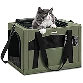 Pecute Cat Carrier Dog Carrier with Stable Structure,Breathable Mesh Fabric Pet Carrier for for Small Cats Dogs Puppies up to