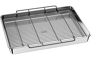 Baker's Secret Non-Toxic Large Roasting Pan 18" with Rack, Roaster 100% Recycled Aluminum, Turkey Roasting Pan, Vegetables, Poultry - The Natural Aluminum Collection PFOA, PFOS, and PTFE free