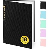 Sooez Binder with Plastic Sleeves 18-Pocket, Displays 36 Pages, 8.5"x11" | Presentation Folders with Clear Sheet Protectors, Art Portfolio Binder for Certificate &amp; Office Project, Document Organizer