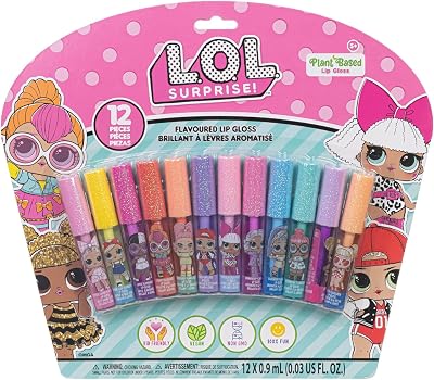 Townley Girl L.O.L Surprise 12-Piece Plant-Based Lip Gloss Set, 3+