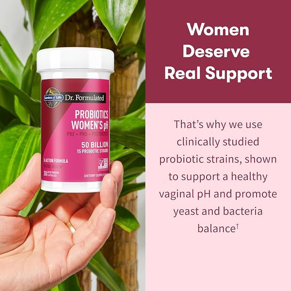 GARDEN OF LIFE, DR FORMULATED ONCE DAILY 3-IN-1 COMPLETE PREBIOTICS, POSTBIOTICS AND PROBIOTICS FOR WOMEN, PRE + PRO + POSTBIOTIC SUPPLEMENT FOR WOMEN’S DIGESTIVE, IMMUNE AND VAGINAL HEALTH, 30 DAY SUPPLY