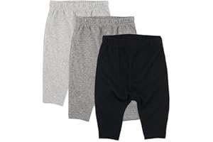 HonestBaby Unisex-Baby Multipack Harem Pants Roomy Fit Pull on Bottoms 100% Organic Cotton for Baby Boys, Girls