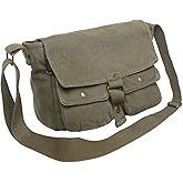 AFGWK School Vintage Canvas Messenger Bag for Men Crossbody Shoulder Bag Satchel Handbags