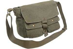 AFGWK School Vintage Canvas Messenger Bag for Men Crossbody Shoulder Bag Satchel Handbags
