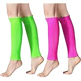 Blulu 2 Pairs 80's Knit Leg Warmers with Good Elasticity 80's Party Costume Women Soft Long Leg Warmers for Halloween Party Accessories