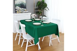 FOLINS&HOME Green Rectangle Tablecloth 52 x 70 Wrinkle Free Waterproof Polyester Table Cloths, Spillproof Heavy Duty and Washable Table Cover for Party, Indoor and Outdoor-Oblong/Rectangular